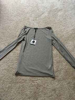 Sarah Pacini Lightweight Crew Neck Top - Taupe